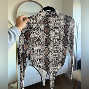 nasty gal bodysuit snakeskin